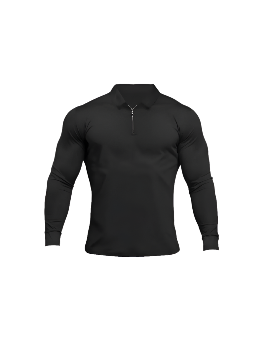 THE LONGSLEEVE ZIPPER POLO SHIRT