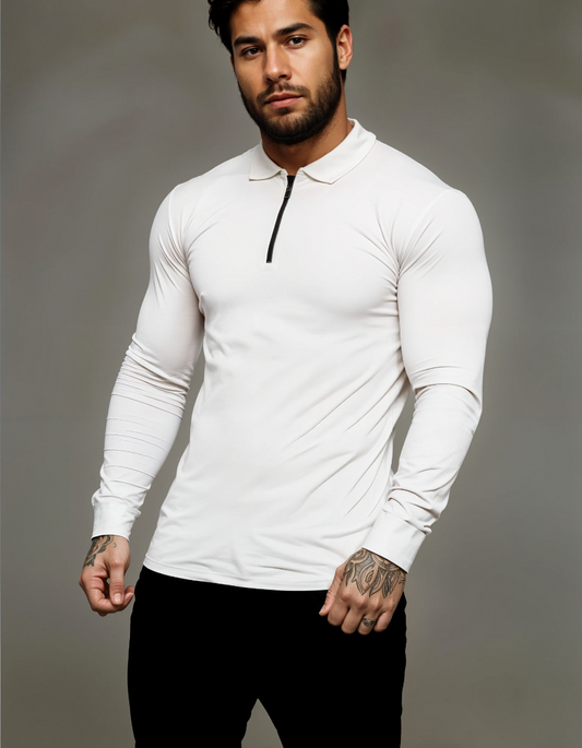 THE LONGSLEEVE ZIPPER POLO SHIRT